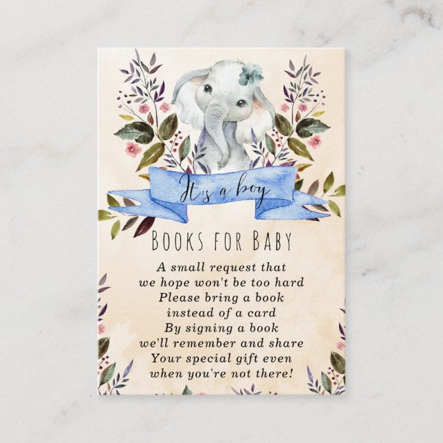 livre bleu pour bébé éléphant livre pour la carte  (Devant)
