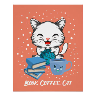 Livre Coffee Cat Glossy Poster