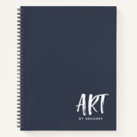 Livre d'artiste bleu de la Marine moderne avec nom