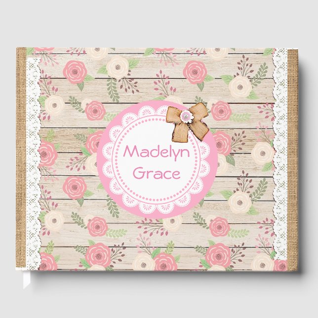 Livre de Baby shower personnalisé de petite fille  (Recto)