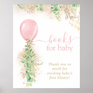 Livre De Balloon Girl Gold Eucalyptus Pour Poster 