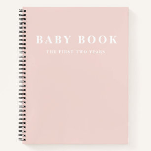 Livre de bébé rose pastel minimal élégant moderne