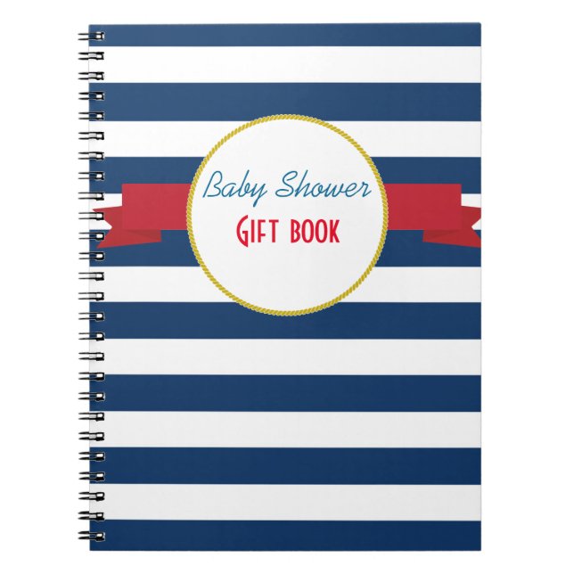 Livre de cadeaux de Baby shower nautique. (Devant)