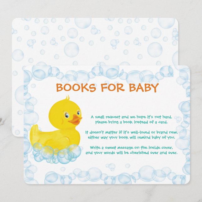 Livre de canard en caoutchouc pour la carte bébé (Devant / Derrière)