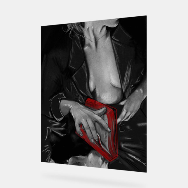 Livre de Charbon Lover Crimson Wall Art (Angle)
