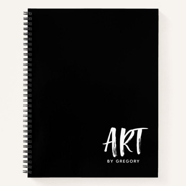 Livre De Croquis Artiste Noir Moderne Avec Carnet  (Devant)