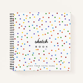 Livre de croquis blanc Rainbow Polka Dot Carnet