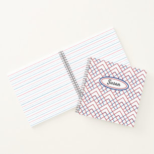 Livre de croquis blanc rouge bleu triangle bleu