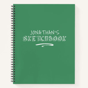 Livre de croquis d'artiste moderne Monogram Green