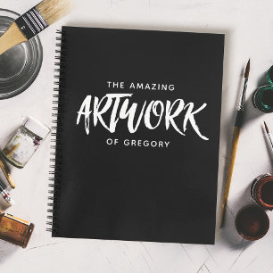 Livre de croquis d'artiste noir blanc personnalisé