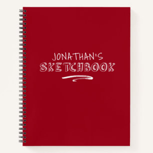 Livre de croquis d'artiste rouge personnalisé