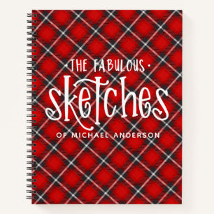 Livre de croquis d'artiste rouge personnalisé