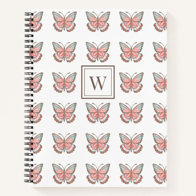 Livre de croquis de l'artiste rose monogramme (Devant)