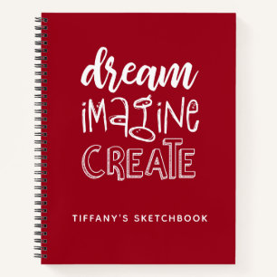 Livre de croquis de l'artiste rouge monogramme