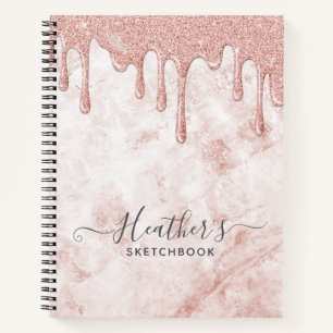 Livre de croquis de Parties scintillant d'or Rose