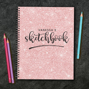 Livre de croquis de Parties scintillant rose éléga