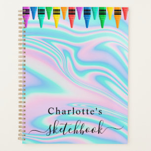 Livre de croquis Holographic Pink Drips Girl