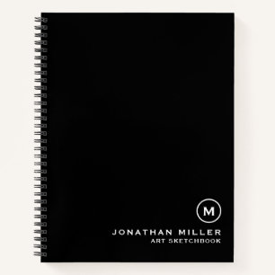 Livre de croquis noir blanc Monogramme