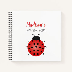 Livre de croquis noir et blanc rouge fille