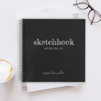 Livre de croquis noir moderne rustique