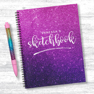 Livre de croquis Personnalisé Élégant Violet Rose