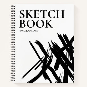 Livre de croquis personnalisé en noir blanc simple