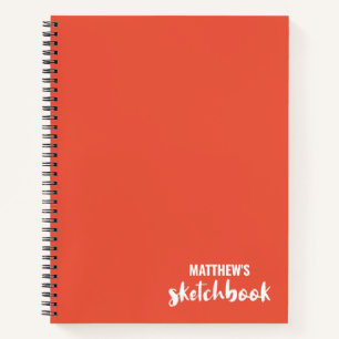 Livre de croquis personnalisé orange Votre nom