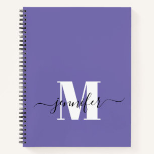 Livre de croquis personnalisé pourpre Nom du monog