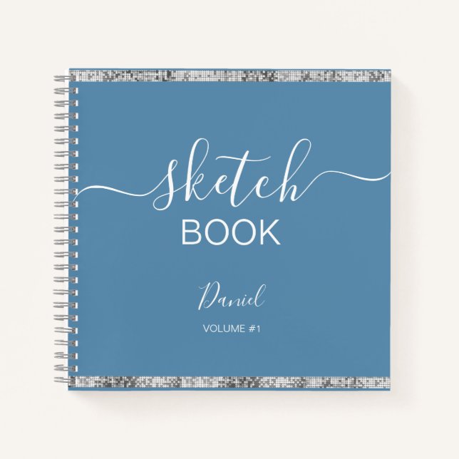 Livre de croquis personnalisé Votre nom Script élé (Devant)