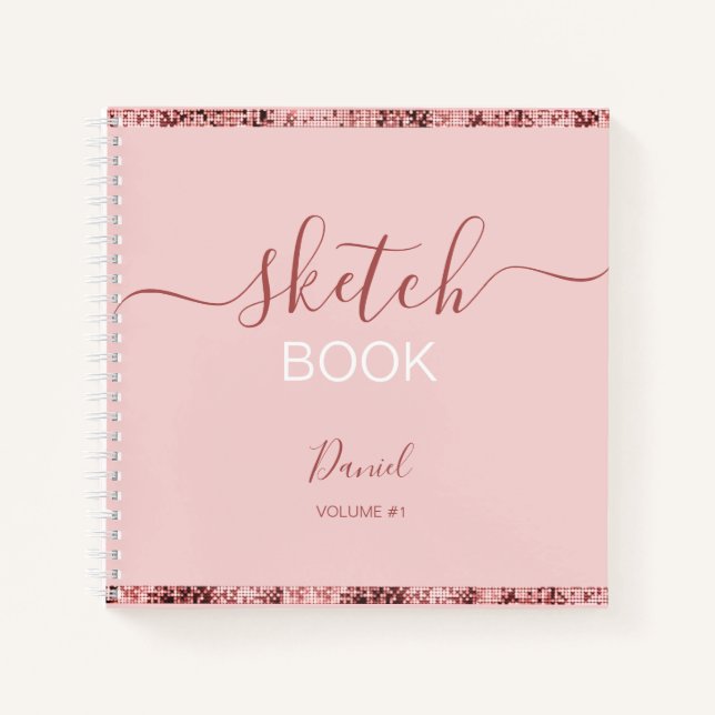Livre de croquis personnalisé Votre nom Script élé (Devant)