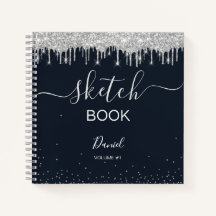 Livre de croquis personnalisé Votre nom Script élé