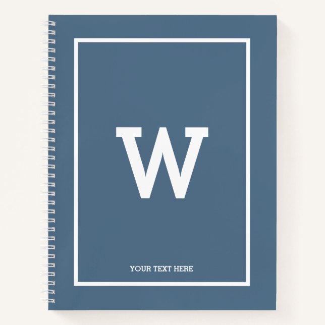 Livre de croquis simple Dusty Blue Initial Monogra (Devant)