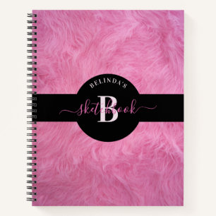 Livre de croquis tendance Faux Rose Fur Girly Mono