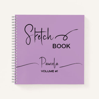 Livre de croquis Votre nom Script Turquoise Bleu