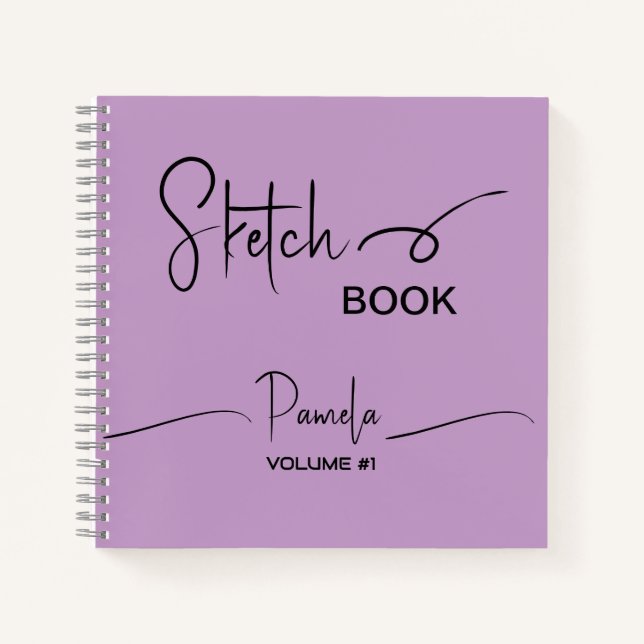 Livre de croquis Votre nom Script Turquoise Bleu (Devant)