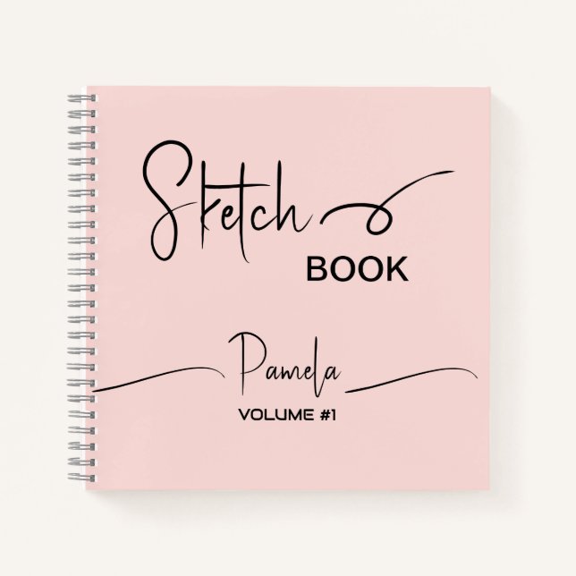 Livre de croquis Votre nom Script Turquoise Bleu (Devant)