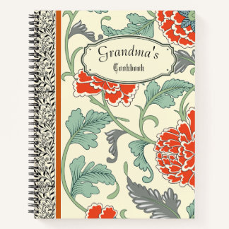 Livre de cuisine de Grandmas à fleurs rustiques