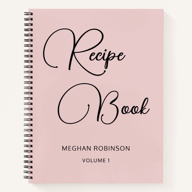 Livre de cuisine personnalisé écriture féminine Re (Devant)