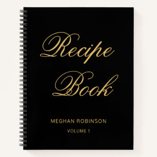 Livre de cuisine personnalisé pour filles Noir et