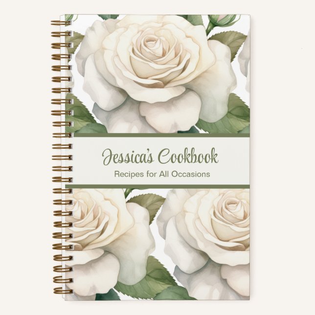 Livre de cuisine personnalisé Recettes de roses bl (Recto)