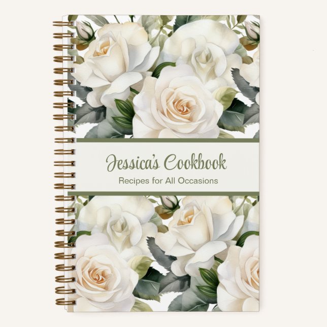 Livre de cuisine personnalisé Recettes de roses bl (Recto)