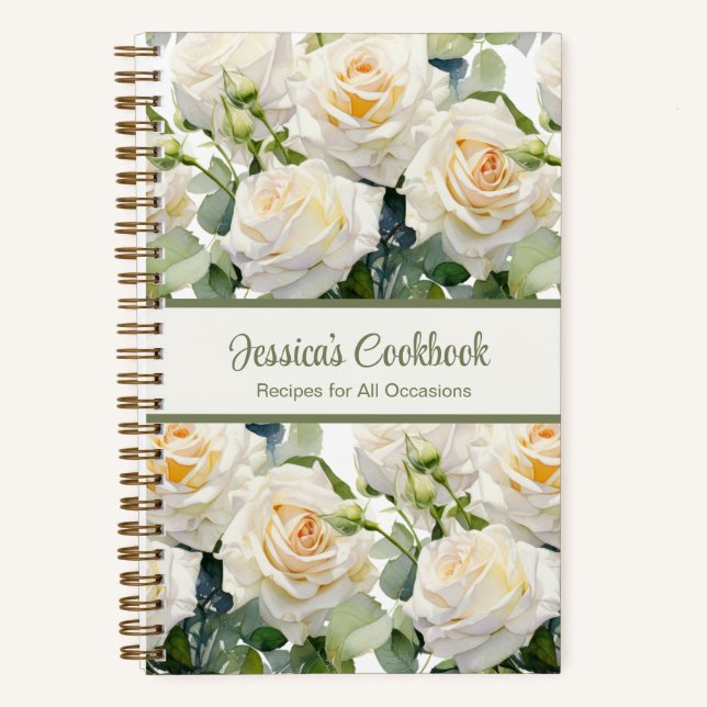 Livre de cuisine personnalisé Recettes de roses bl (Recto)