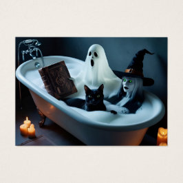 Livre de lecture de fantôme dans la baignoire et B