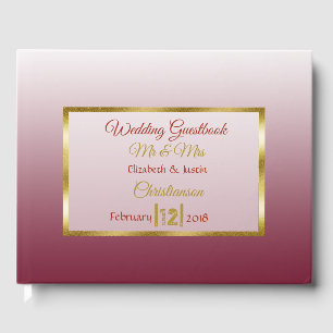 Livre de Mariage de la Bourgogne Gradient et Gold 
