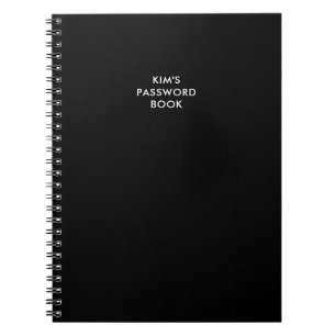 Livre de mot de passe noir personnalisé