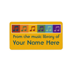 Livre de notes de musique colorée et étiquettes de