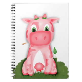 Livre de notes de vache rose mignon