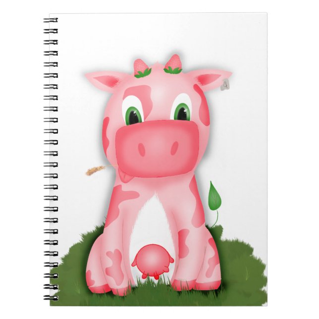 Livre de notes de vache rose mignon (Devant)