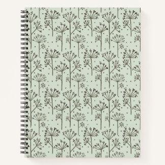 Livre de notes spirales avec motif floral