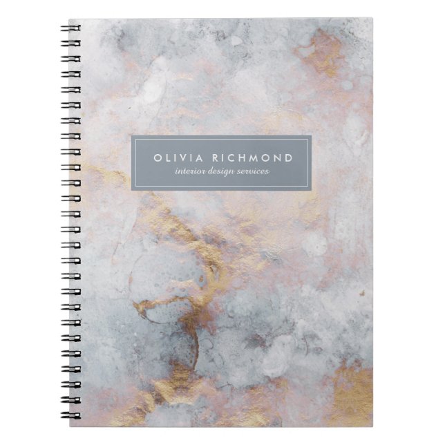Livre de notes sur la texture en or et en marbre g (Devant)